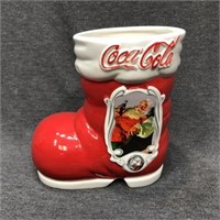 Coca-Cola Ceramic Santa Boot Vase