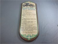 Wood Plaque "Hints for Happy Motoring"