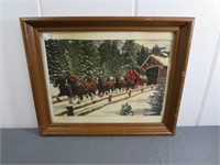 *Nice Framed Budweiser Clydesdale Picture