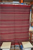 Afghan kazak kilim, striped design on red
