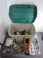 *Tub of Kitchen Tools Including a Fun Set of K.D.