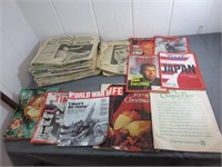 Collection of Vintage Newspapers and Time