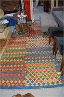 Afghani kilim rug, multi-coloured geometric