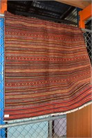 Afghani kilim, multi-coloured striped design,