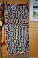 Decorative tribal rug, multi-coloured