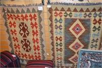 Pair of Afghan kilim prayer rugs,