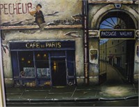 Artist unknown, 'Cafe de Paris', acrylic on board,