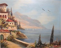 Artist unknown, Lake Como Scene with villa,