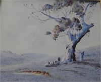 Victor Robert Watt, pastoral landscape with an old
