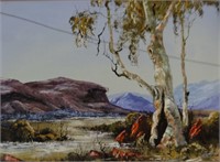S. Beiber, Australian Landscape with Gum,
