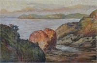 A. Jakobson, Coastal Scene, oil on board,