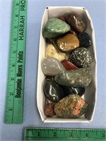 Approx. 10-12 polished semi-precious stones