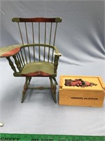 Dollhouse Windsor desk chair 15" tall with a littl