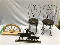 2 Antique style ice cream parlor chairs for childr