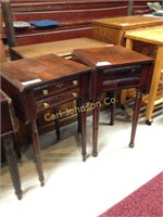 2 DROP LEAF END TABLES W/TWO DRAWERS