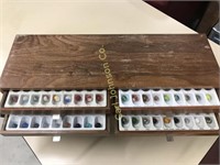 MARBLE COLLECTION IN WOODEN CARRYING BOX