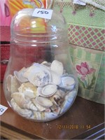 Glass Pear w/Sea Shells