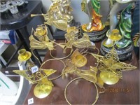 Goldtone Metal Xmas Candle Holders-5