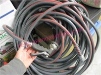 nice grey-red strip water hose with nozzle