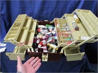 plano tackle box full of acrylic & other paints