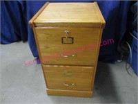nice 2-drawer wooden file cabinet & keys