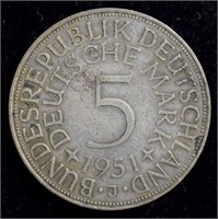 Coin - 1951 German 5 Mark