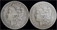 Coins - 2 x 1884o Morgan Silver Dollars CHOICE