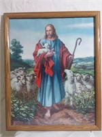 Cadre représentant Jésus en bon berger