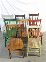 8 chaises Windsor en bois
