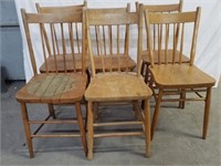 6 chaises vintage en bois
