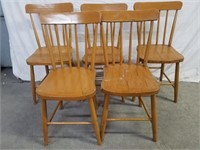 5 chaises Windsor en bois