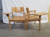 2 chaises tablette écritoire mid century Henderson