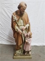 Statue religieuse homme et enfant