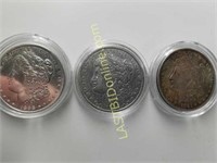 3 Morgan Silver Dollar Coins