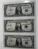 3 - 1935 Uncirculated $1 Silver Certificates