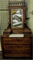 Furniture Vintage Oak Dresser with Swivel Mirror