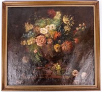Art - Antique Oil of Still Life Bouquet