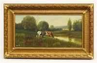 Durant, 19th c. Landscape With Cows