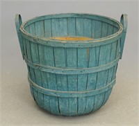Large Gathering Basket In Old Blue Paint