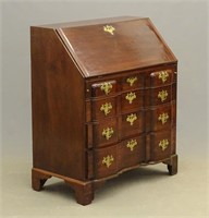 C. 1800's Block Front Mahogany Desk