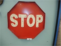LIGHTED METAL STOP SIGN