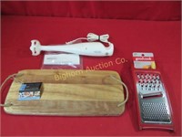 Cutting Board, Electric Hand Mixer, Grater