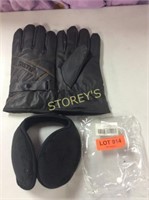 2 pc Leather Gloves w/ Touch Screen Capability &