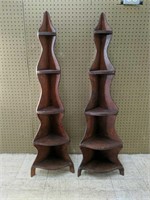 Two Wooden Corner Keepsake Shelves