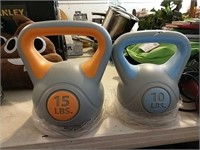 Pair of Kettlebells 10# & 15# - New