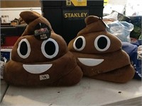 2 Poop Emoji Pillows