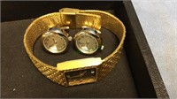 Oleg Cassini, gold tone watch, & watch cufflinks