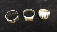 Three ladies rings, marked 925 Sterling, about