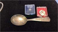Marked sterling silver baby spoon, tiny star