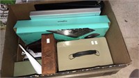 Box lot of office items including a wireless